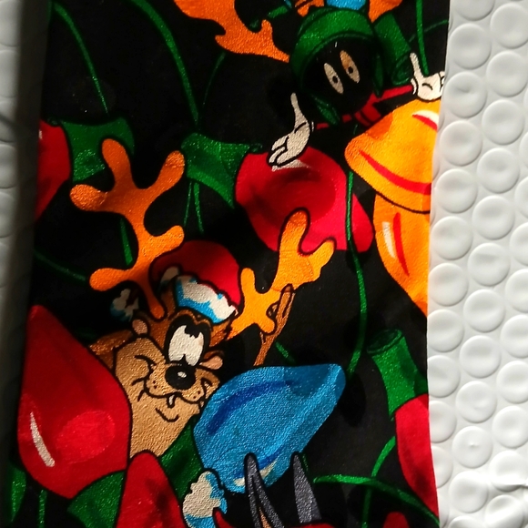 Looney Tunes Mania - Christmas Holiday 1993 Hand Made Vintage 100% Silk Necktie - Picture 3 of 6